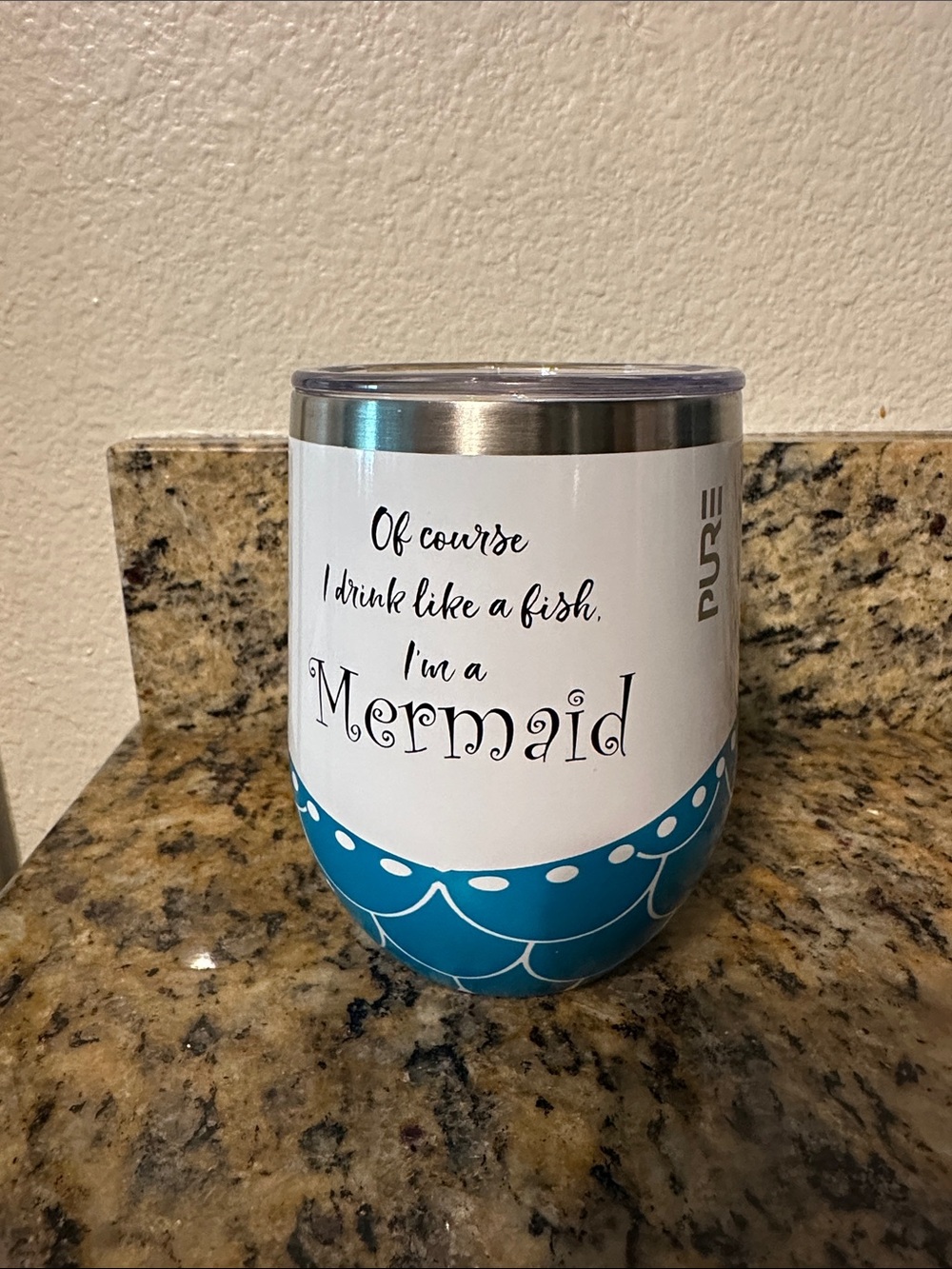 Pur White & Teal 'I'm a Mermaid' Insulated Tumbler